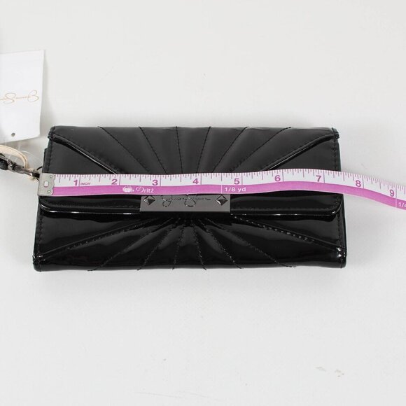 Jessica Simpson Black Patent Leather Wallet, Wristlet, NWT - Picture 7 of 8